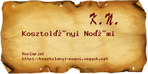 Kosztolányi Noémi névjegykártya