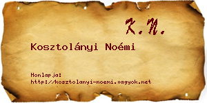Kosztolányi Noémi névjegykártya