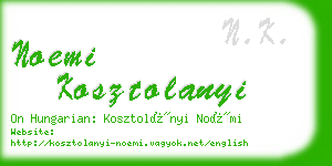 noemi kosztolanyi business card